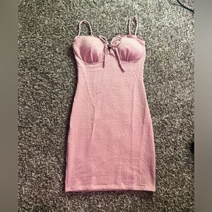 Baby pink body con mini dress with padding🎀